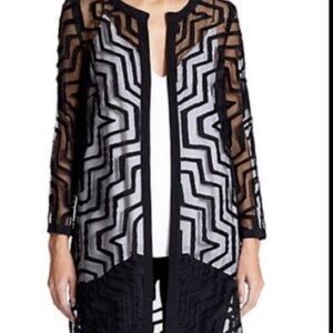 Milly Sheer Embroidered Zigzag Jacket Small – Flawed